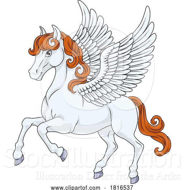 Vector Illustration of Pegasus Wings Horse Animal Illustration