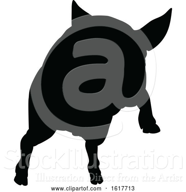Vector Illustration of Pig Silhouette Farm Animal