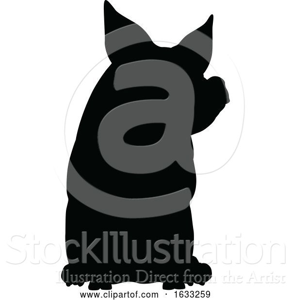 Vector Illustration of Pig Silhouette Farm Animal