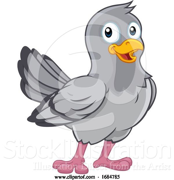 Vector Illustration of Pigeon Cute Dove Bird
