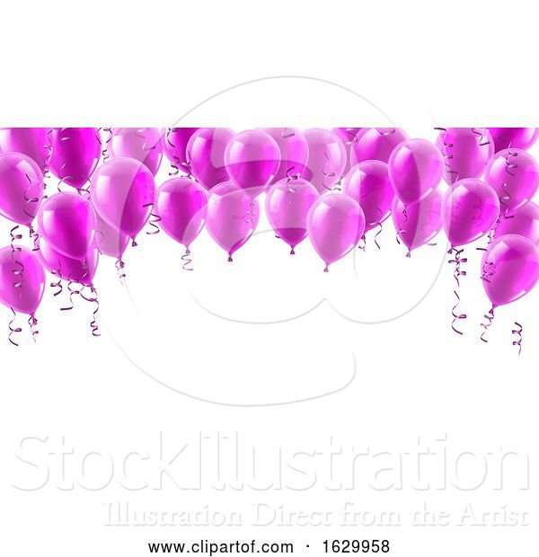 Vector Illustration of Pink Party Balloons Background