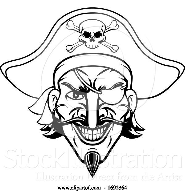 Vector Illustration of Pirate Captain Character Mascot