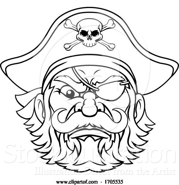 Vector Illustration of Pirate Captain Character Mascot