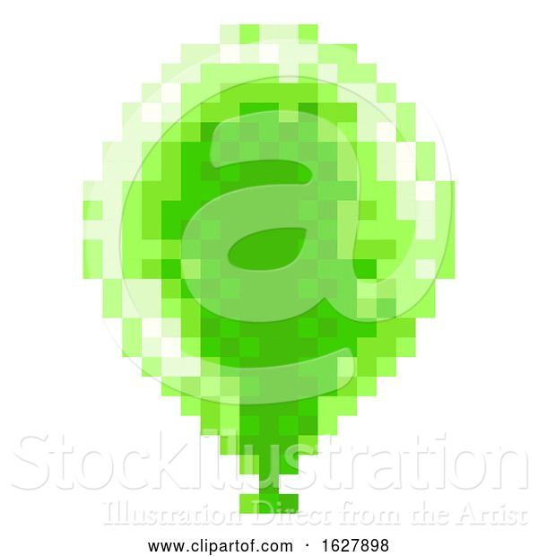 Vector Illustration of Pixel Art 8 Bit Arcade Video Game Balloon Icon
