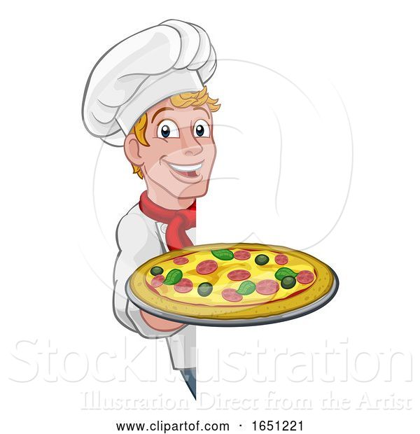 Vector Illustration of Pizza Chef