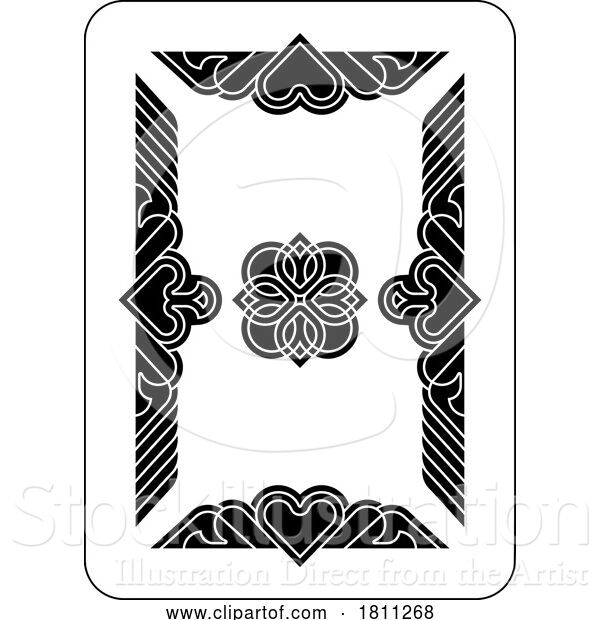 Vector Illustration of Playing Cards Deck Pack Back Pattern Card Design