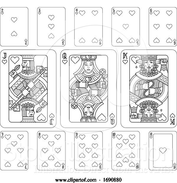 Vector Illustration of Playing Cards Hearts