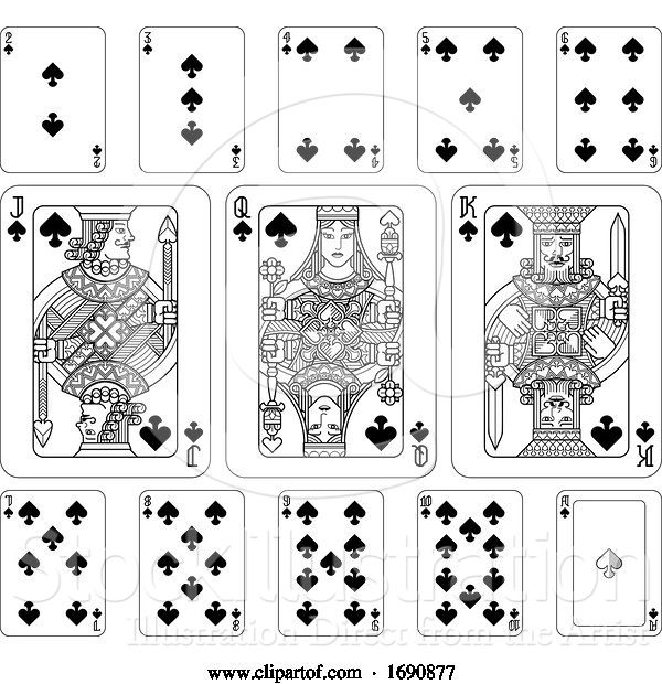 Vector Illustration of Playing Cards Spades