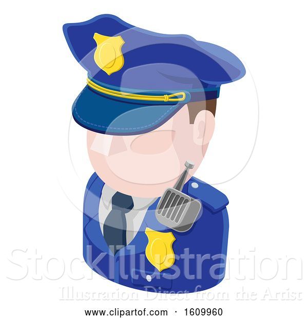 Vector Illustration of Police Guy Avatar People Icon