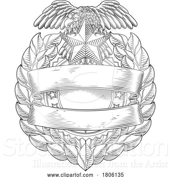 Vector Illustration of Police Military Eagle Badge Shield Sheriff Crest