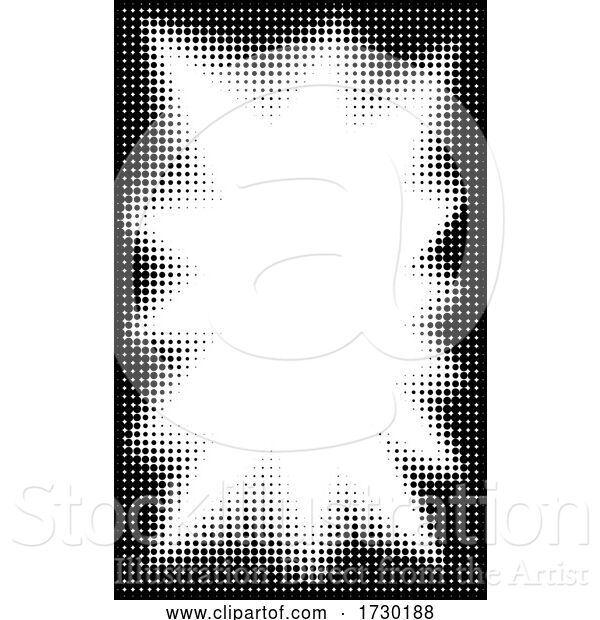 Vector Illustration of Pop Art Half Tone Border Background Frame