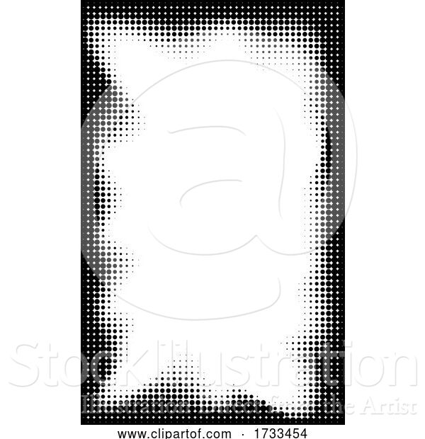 Vector Illustration of Pop Art Half Tone Border Background Frame