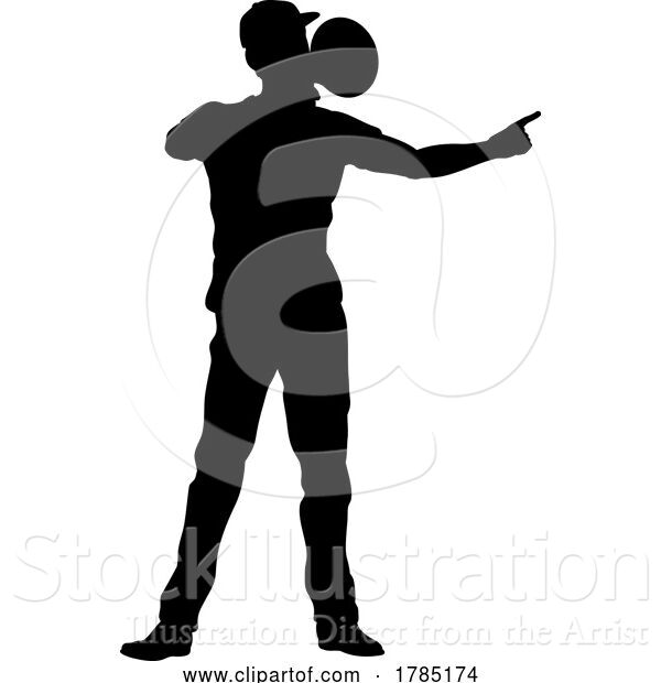Vector Illustration of Protest Rally March Megaphone Silhouette Person