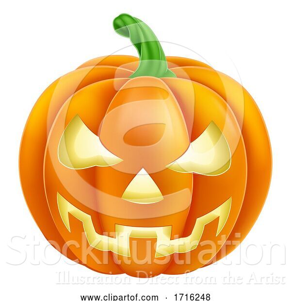 Vector Illustration of Pumpkin Halloween Jack O Lantern