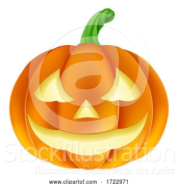 Vector Illustration of Pumpkin Halloween Jack O Lantern