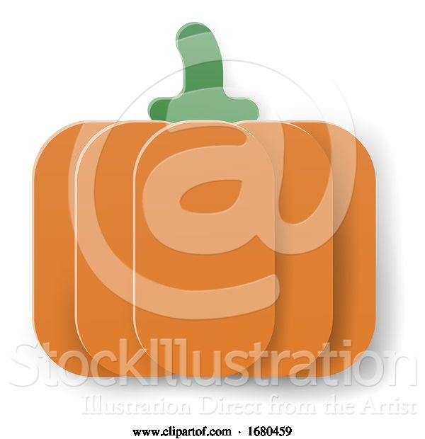 Vector Illustration of Pumpkin Vegetable in Papercraft Style