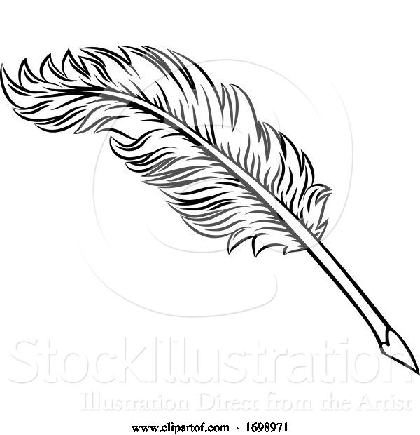 Vector Illustration of Quill Feather Ink Pen Icon Illustration