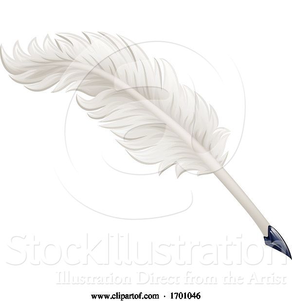 Vector Illustration of Quill Feather Ink Pen Illustration