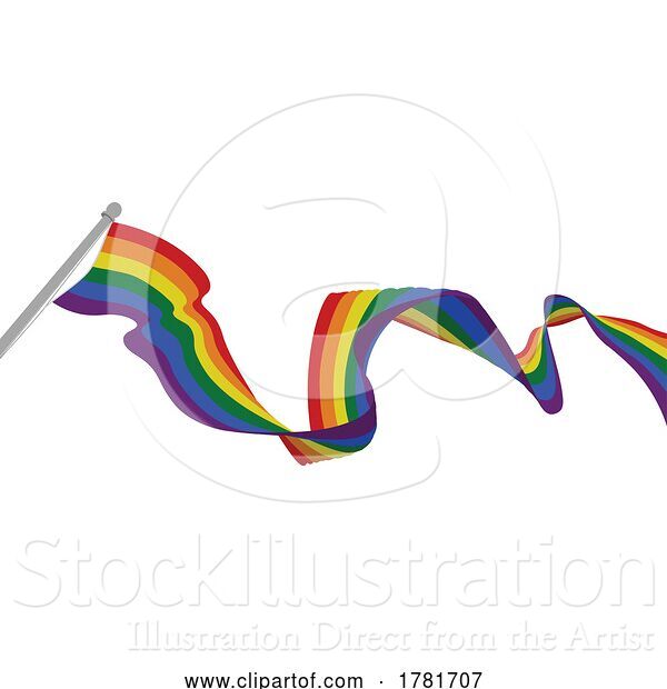 Vector Illustration of Rainbow Pride Peace Flag Design
