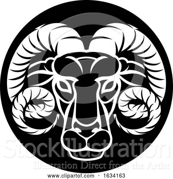 Vector Illustration of Ram Aries Zodiac Horoscope Sign