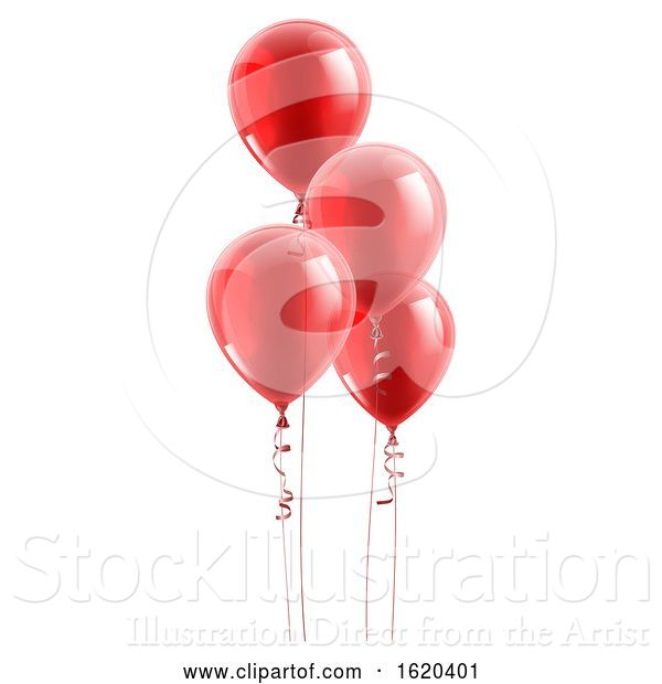 Vector Illustration of Red Party Balloons Graphic