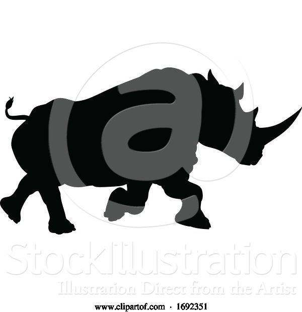 Vector Illustration of Rhino Animal Silhouette