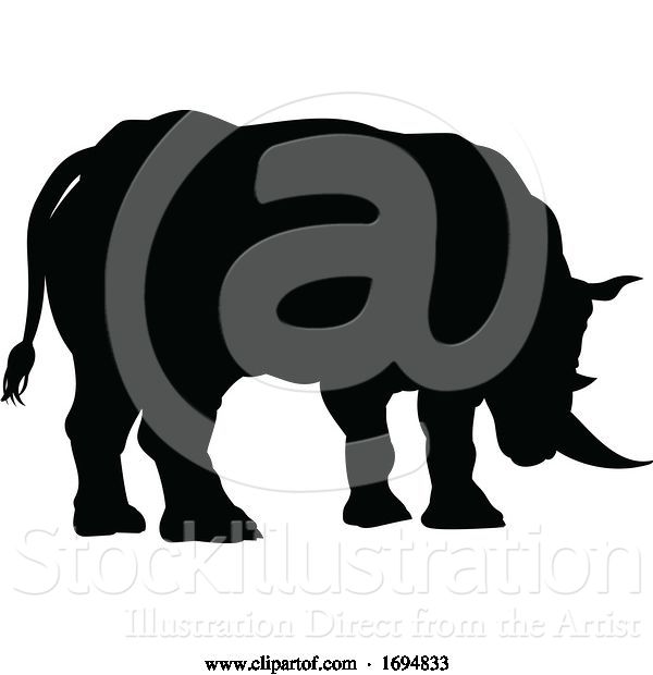 Vector Illustration of Rhino Animal Silhouette