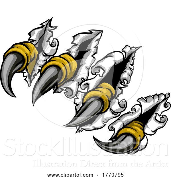 Vector Illustration of Ripping Tearing Monster Dinosaur Eagle Claw Talons