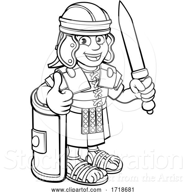 Vector Illustration of Roman Soldier Character