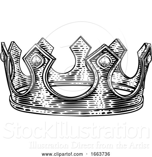 Vector Illustration of Royal King Crown Vintage Retro Style Illustration