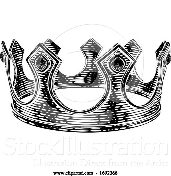 Vector Illustration of Royal King Crown Vintage Retro Style Illustration