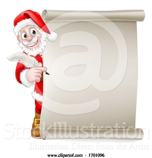 Vector Illustration of Santa Claus Christmas List