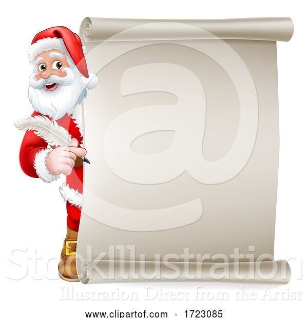 Vector Illustration of Santa Claus Christmas List