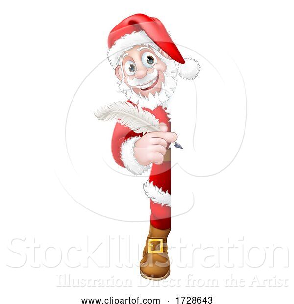 Vector Illustration of Santa Claus Christmas List