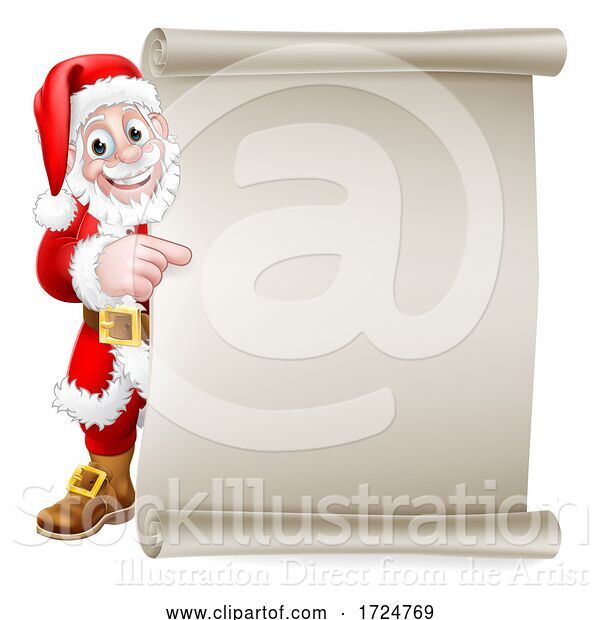 Vector Illustration of Santa Claus Christmas Peeking Background