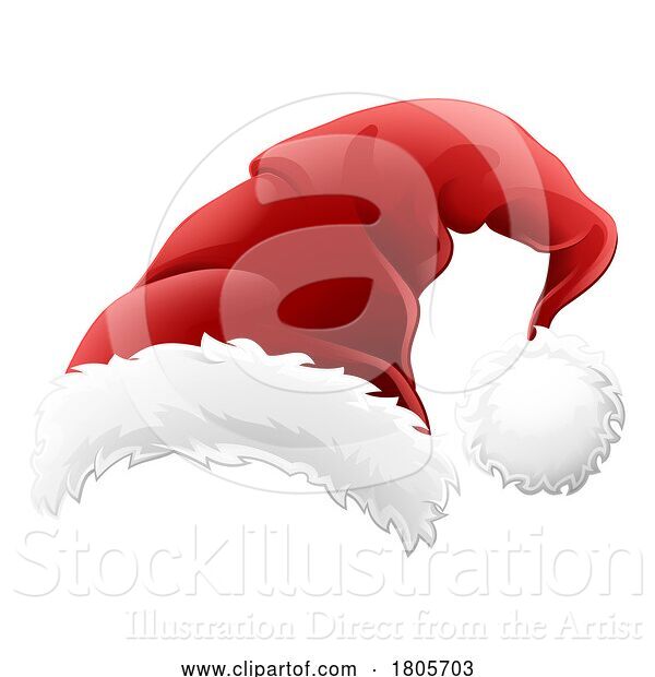 Vector Illustration of Santa Claus Hat Father Christmas Cap