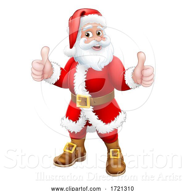 Vector Illustration of Santa Claus Thumbs up Christmas Character