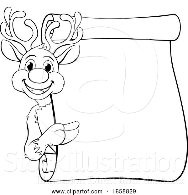 Vector Illustration of Santas Christmas Reindeer Character