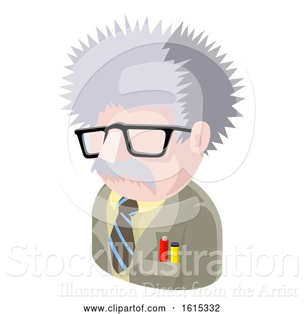Vector Illustration of Science Geek Guy Avatar People Icon