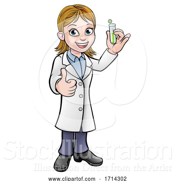 Vector Illustration of Scientist Holding Test Tube