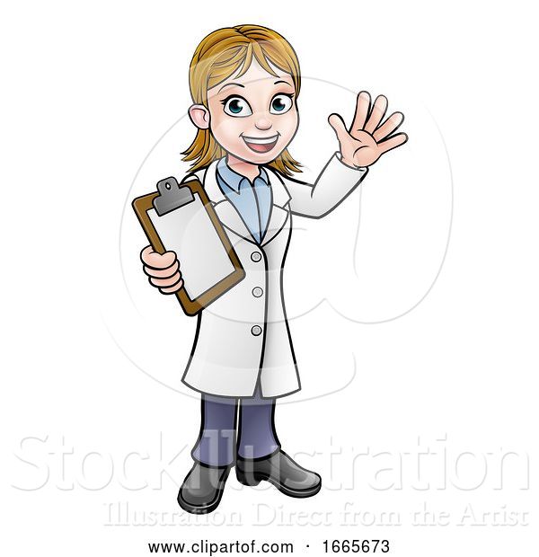 Vector Illustration of Scientist or Lab Technician Character