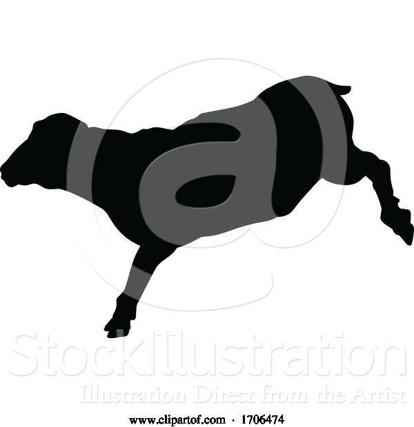 Vector Illustration of Sheep or Lamb Farm Animal in Silhouette