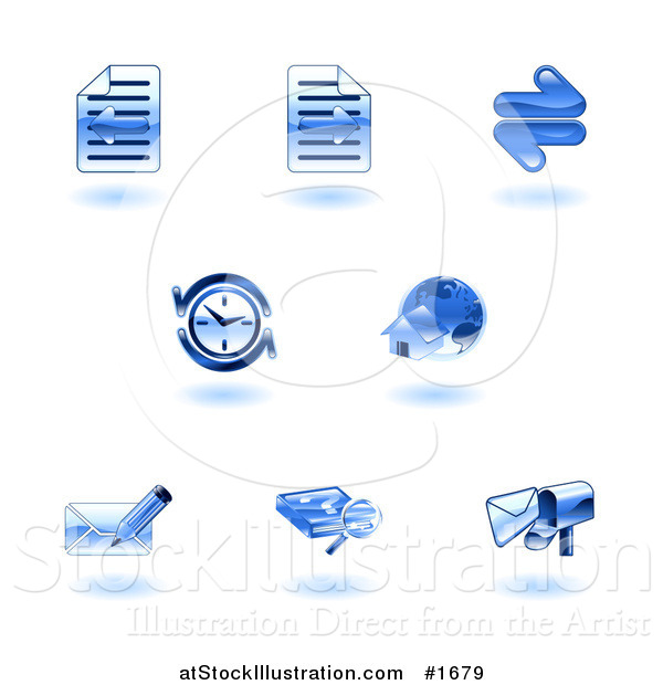 Vector Illustration of Shiny Blue Browser Icons