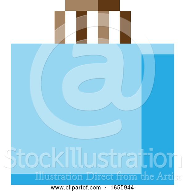 Vector Illustration of Shopping Bag 8 Bit Video Game Art Icon