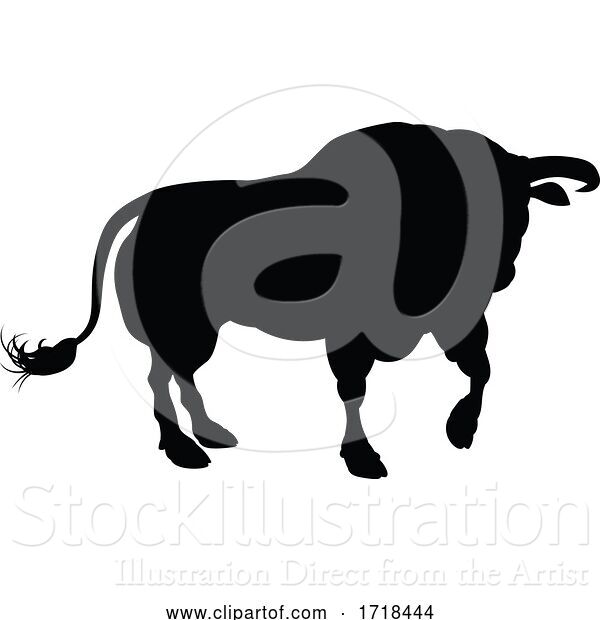 Vector Illustration of Silhouette Bull