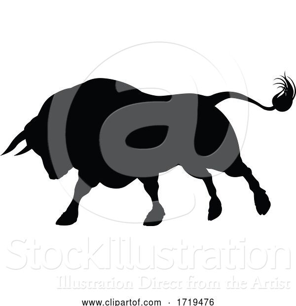 Vector Illustration of Silhouette Bull