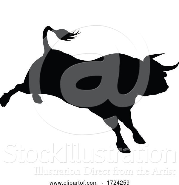 Vector Illustration of Silhouette Bull
