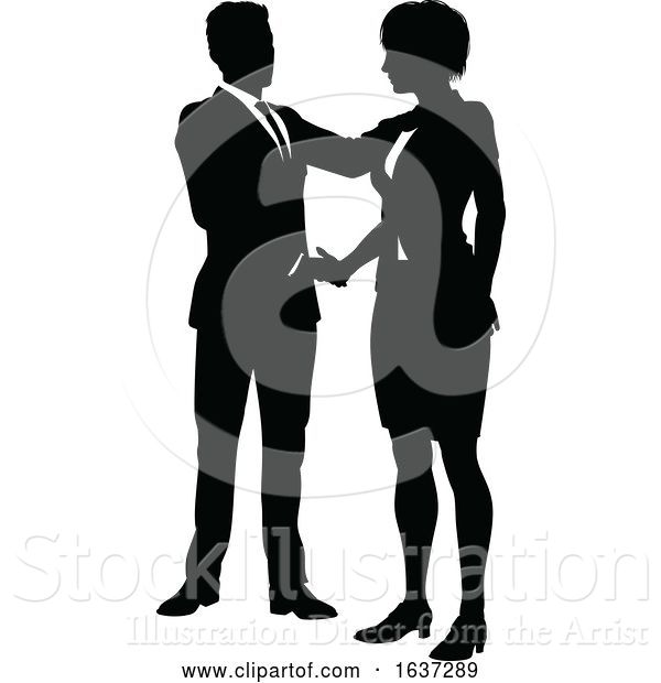 Vector Illustration of Silhouette Business People