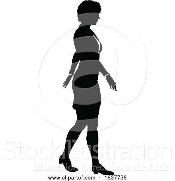 Vector Illustration of Silhouette Business Person