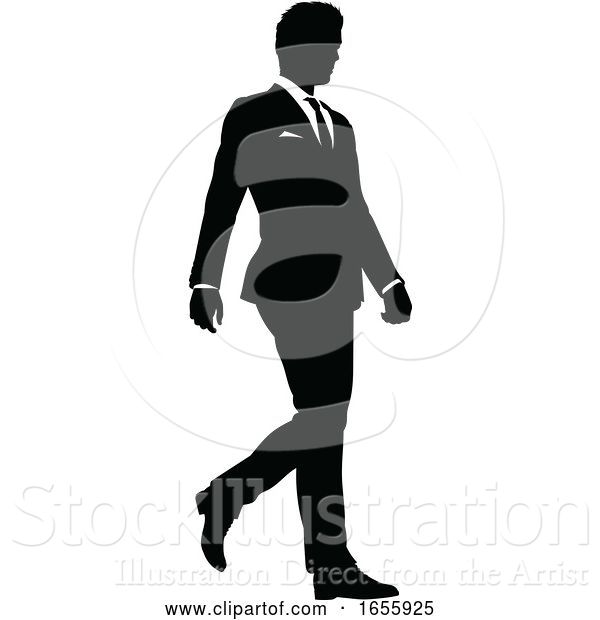 Vector Illustration of Silhouette Business Person